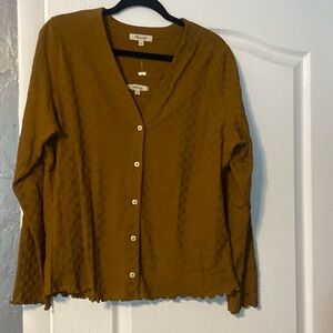 Madewell camisole and cardigan set in mustard/brown
